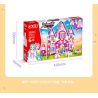 GUDI 30003 non  NGÔI NHÀ KẸO NGỌT NGÀO bộ đồ chơi xếp lắp ráp ghép mô hình PRINCESS CANDY SWEETHEART HOUSE 449 khối