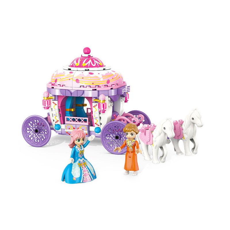 GUDI 30002 non Lego XE SỮA LẮC HOÀNG GIA bộ đồ chơi xếp lắp ráp ghép mô hình PRINCESS CANDY ROYAL MILKSHAKE CARRIAGE 326 khối