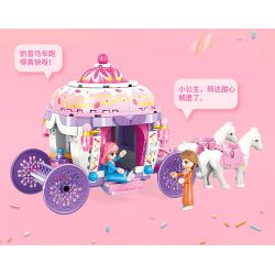 GUDI 30002 non  XE SỮA LẮC HOÀNG GIA bộ đồ chơi xếp lắp ráp ghép mô hình PRINCESS CANDY ROYAL MILKSHAKE CARRIAGE 326 khối