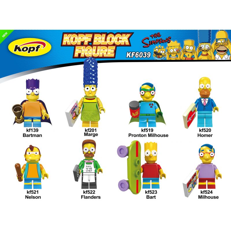 KOPF KF139 KF141 KF142 KF143 KF144 KF145 KF146 KF140 KF6039 6039 non Lego HÀNG TRĂM NGƯỜI 8 SIMPSON bộ đồ chơi xếp lắp ráp ghép mô hình The Simpsons Gia Đình Simpsons