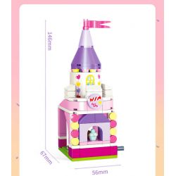 GUDI 30001A 30001B 30001C 30001D non  HỘP TRƯNG BÀY LÂU ĐÀI CÔNG CHÚA ĐƯỜNG bộ đồ chơi xếp lắp ráp ghép mô hình PRINCESS CANDY 450 khối