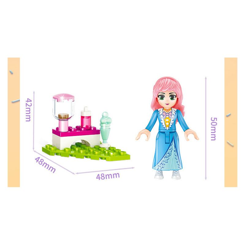 GUDI 30001A 30001B 30001C 30001D non  HỘP TRƯNG BÀY LÂU ĐÀI CÔNG CHÚA ĐƯỜNG bộ đồ chơi xếp lắp ráp ghép mô hình PRINCESS CANDY 450 khối