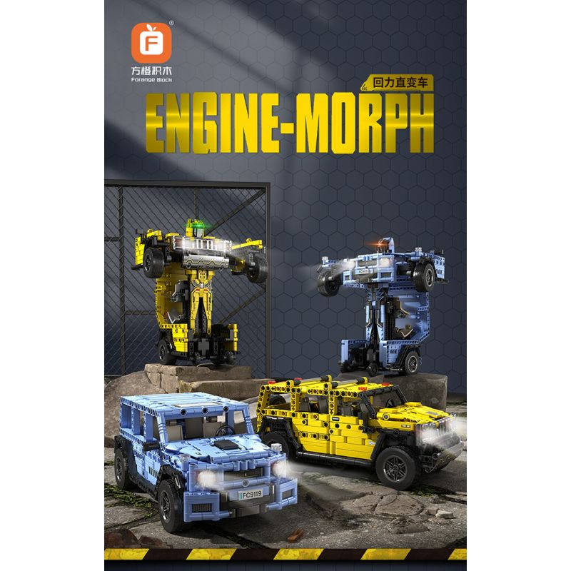 FORANGE FC9119 9119 non  ĐIỀU KHIỂN TỪ XA BIẾN HÌNH XE ĐỊA MÀU XANH bộ đồ chơi xếp lắp ráp ghép mô hình  Kỹ Thuật Công Nghệ Cao Mô Hình Phương Tiện 968 khối