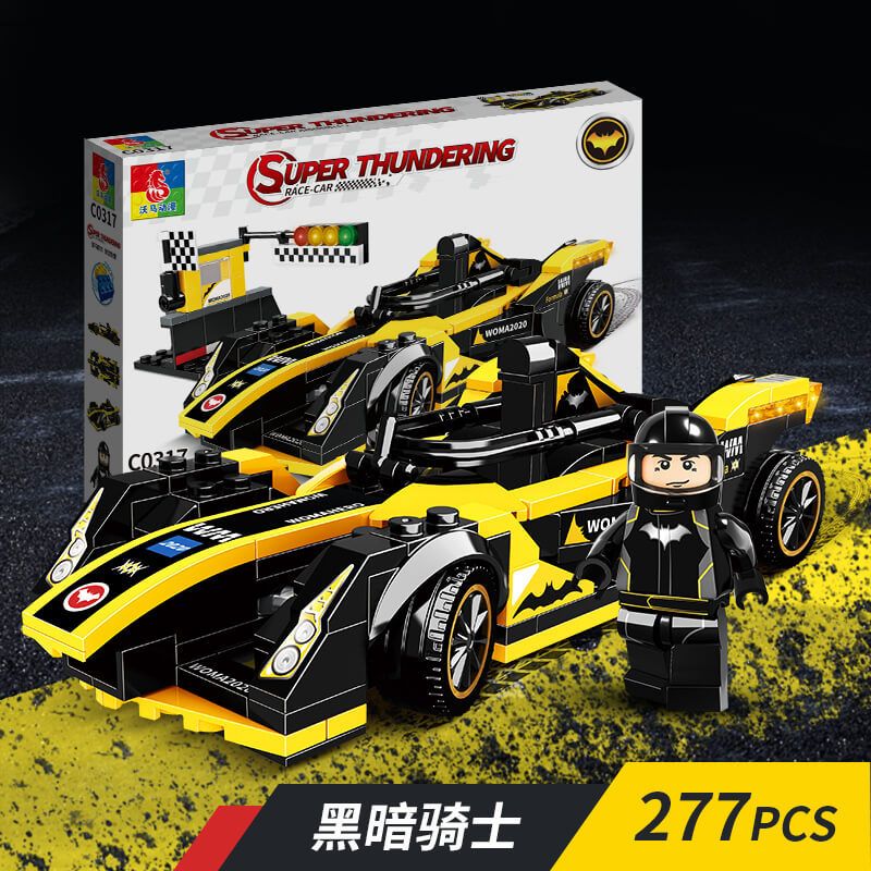 WOMA C0317 0317 non  JAGUAR FORMULA E - HIỆP SĨ BÓNG ĐÊM BATMAN bộ đồ chơi xếp lắp ráp ghép mô hình Racers SUPER THUNDERING Đua Tốc Độ 277 khối