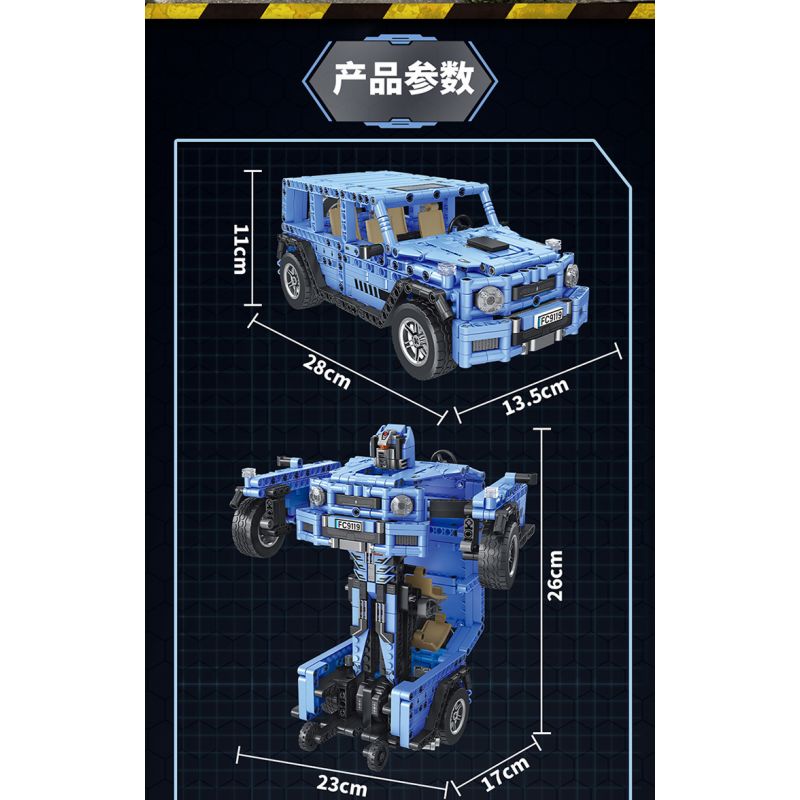 FORANGE FC9119 9119 non  ĐIỀU KHIỂN TỪ XA BIẾN HÌNH XE ĐỊA MÀU XANH bộ đồ chơi xếp lắp ráp ghép mô hình  Kỹ Thuật Công Nghệ Cao Mô Hình Phương Tiện 968 khối