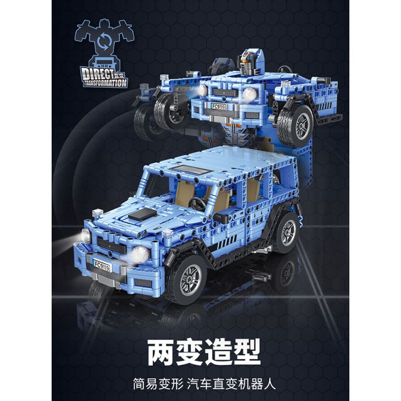 FORANGE FC9119 9119 non  ĐIỀU KHIỂN TỪ XA BIẾN HÌNH XE ĐỊA MÀU XANH bộ đồ chơi xếp lắp ráp ghép mô hình  Kỹ Thuật Công Nghệ Cao Mô Hình Phương Tiện 968 khối