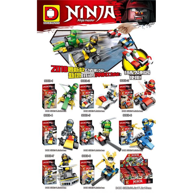 DUO LE PIN DLP9069 9069 non Lego NGƯỜI NINJA PHANTOM 8 bộ đồ chơi xếp lắp ráp ghép mô hình The Lego Ninjago Movie Ninja Lốc Xoáy