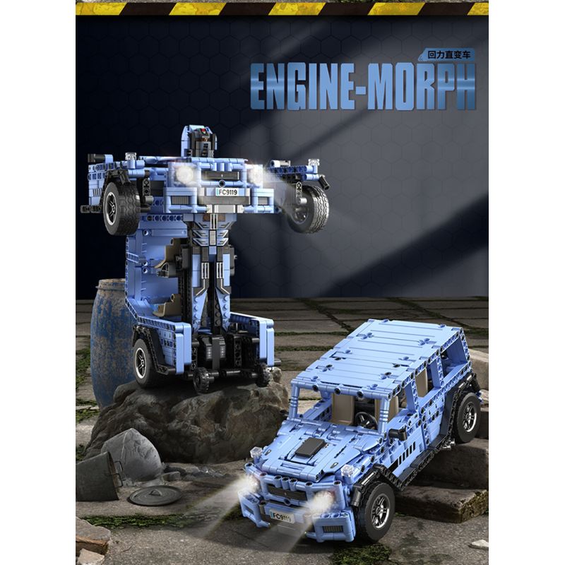 FORANGE FC9119 9119 non  ĐIỀU KHIỂN TỪ XA BIẾN HÌNH XE ĐỊA MÀU XANH bộ đồ chơi xếp lắp ráp ghép mô hình  Kỹ Thuật Công Nghệ Cao Mô Hình Phương Tiện 968 khối