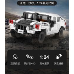 DOUBLEE CADA C55022 55022 non  XE HUMMER OFF-ROAD 1:24 tỷ lệ 1:24 bộ đồ chơi xếp lắp ráp ghép mô hình Racers HUMVEE Đua Tốc Độ 328 khối