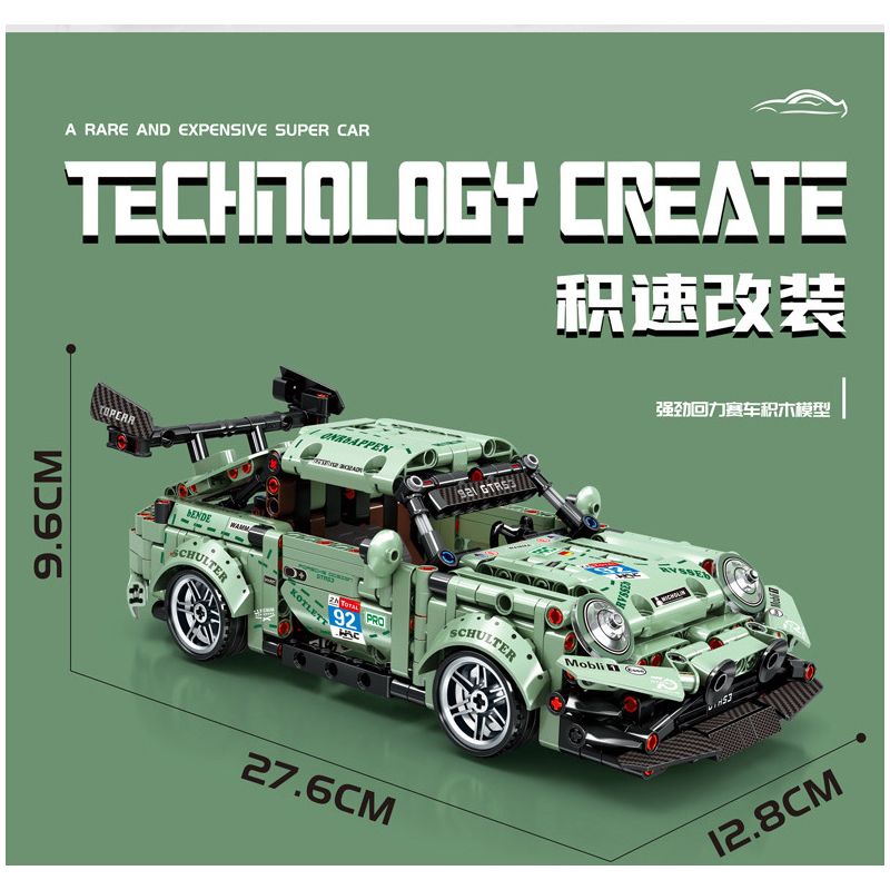 LEIBAO 8201 non  921 VỘI VÀNG tỷ lệ 1:24 bộ đồ chơi xếp lắp ráp ghép mô hình  TECHNOLOGY CREATE Kỹ Thuật Công Nghệ Cao Mô Hình Phương Tiện 612 khối