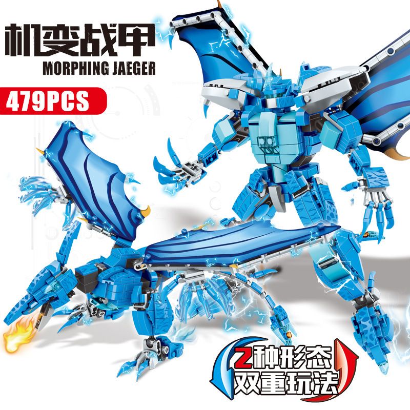 LEIBA 10070 non  PTEROSAUR GIÁP BIẾN ĐỔI CƠ HỌC bộ đồ chơi xếp lắp ráp ghép mô hình  MORPHING JAEGER Kỹ Thuật Công Nghệ Cao Mô Hình Phương Tiện 479 khối