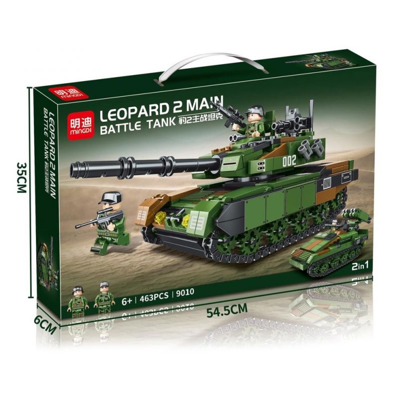 MINGDI 9010 non Lego XE TĂNG CHIẾN ĐẤU CHỦ LỰC LEOPARD 2 bộ đồ chơi xếp lắp ráp ghép mô hình Military Army LEOPARD 2 MAIN BATTLE TANK Quân Sự Bộ Đội 463 khối