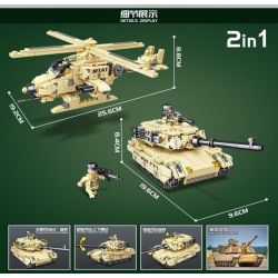 MINGDI 9008 non  XE TĂNG CHIẾN ĐẤU CHỦ LỰC M1A1 bộ đồ chơi xếp lắp ráp ghép mô hình Military Army M1A1 ABRAMS Quân Sự Bộ Đội 462 khối
