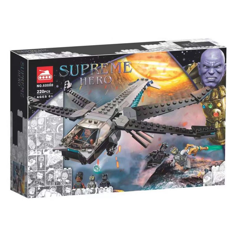 NOT Lego BLACK PANTHER DRAGON FLYER 76186 TANK 60088 xếp lắp ráp ghép mô hình BLACK PANTHER DRAGON FLYER TỜ BÁO RỒNG ĐEN MÁY BAY SHENLONG Marvel Super Heroes Siêu Anh Hùng Marvel 202 khối