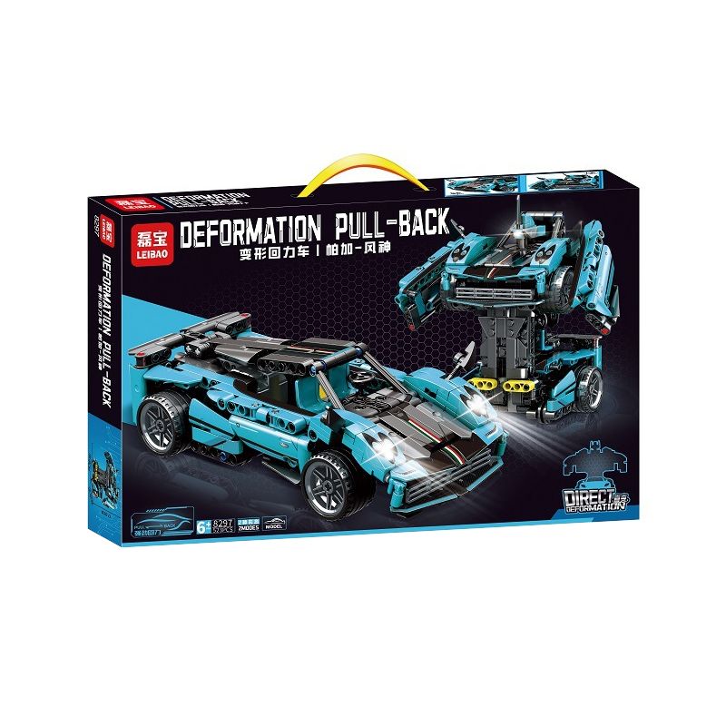 LEIBA 8297 non Lego THẦN GIÓ PAGA KÉO XE LẠI bộ đồ chơi xếp lắp ráp ghép mô hình Technic Kỹ Thuật Công Nghệ Cao Mô Hình Phương Tiện 523 khối