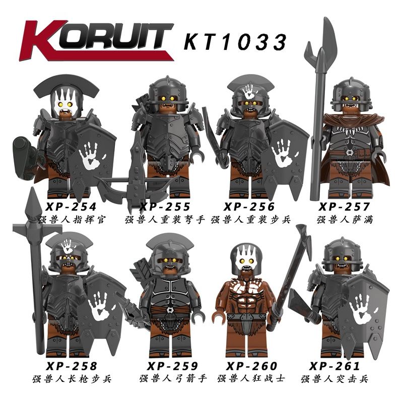 KORUIT KT1033 1033 XP non Lego HÀNG TRĂM NGƯỜI 8 ORC MẠNH bộ đồ chơi xếp lắp ráp ghép mô hình Movie & Game Phim Và Trò Chơi