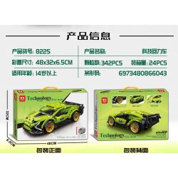 LEIBAO 8225 non  CÔNG NGHỆ XE ĐẠP KÉO LÙI ĐUA MÀU XANH LÁ CÂY tỷ lệ 1:22 bộ đồ chơi xếp lắp ráp ghép mô hình  Kỹ Thuật Công Nghệ Cao Mô Hình Phương Tiện 342 khối