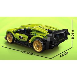 LEIBAO 8225 non  CÔNG NGHỆ XE ĐẠP KÉO LÙI ĐUA MÀU XANH LÁ CÂY tỷ lệ 1:22 bộ đồ chơi xếp lắp ráp ghép mô hình  Kỹ Thuật Công Nghệ Cao Mô Hình Phương Tiện 342 khối