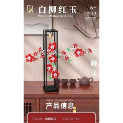 QIZHILE 92015 non  HỒNG NGỌC LIỄU TRẮNG bộ đồ chơi xếp lắp ráp ghép mô hình Flowers WHITE WILLOW RED JADE Hoa