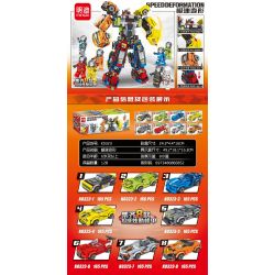 MINGDI LEIBAO K0323 0323 non  8 MÔ HÌNH CHUYỂN ĐỔI CỰC NHANH bộ đồ chơi xếp lắp ráp ghép mô hình Racers SPEED DEFORMATION Đua Tốc Độ 1321 khối