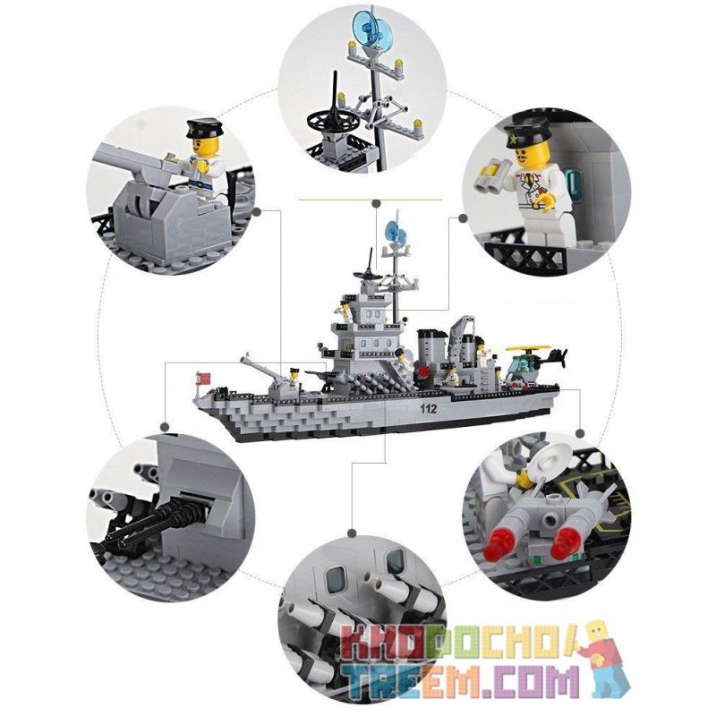 AUSINI 22110 QMAN ENLIGHTEN KEEPPLEY 112 non  TÀU CHIẾN SÂN BAY bộ đồ chơi xếp lắp ráp ghép mô hình Military Army COMBATZONES WARSHIP Quân Sự Bộ Đội 970 khối