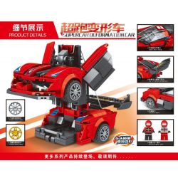 MINGDI LEIBAO 10103 non  XE BIẾN HÌNH SIÊU VA CHẠM HONGQI S9 bộ đồ chơi xếp lắp ráp ghép mô hình Racers Đua Tốc Độ 418 khối