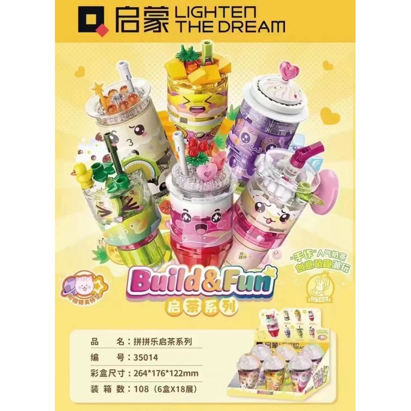 QMAN ENLIGHTEN KEEPPLEY 35014 non  TRÀ PINPINLEQI 6 LOẠI TẶNG KÈM ĐẾ LÓT LY bộ đồ chơi xếp lắp ráp ghép mô hình Creator Sáng Tạo