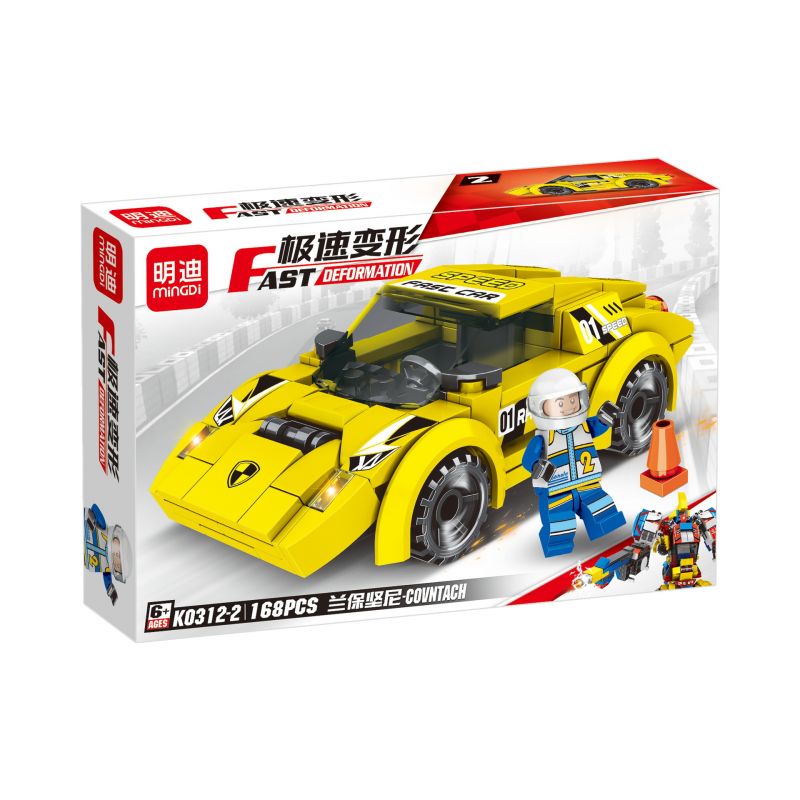 MINGDI LEIBAO K0312 0312 non  BIẾN HÌNH CỰC NHANH 4 LOẠI MECHA bộ đồ chơi xếp lắp ráp ghép mô hình Racers Đua Tốc Độ 674 khối