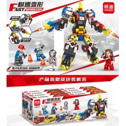 MINGDI LEIBAO K0312 0312 non  BIẾN HÌNH CỰC NHANH 4 LOẠI MECHA bộ đồ chơi xếp lắp ráp ghép mô hình Racers Đua Tốc Độ 674 khối
