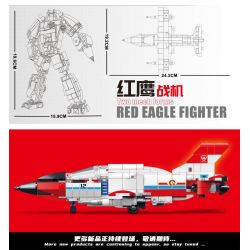 MINGDI LEIBAO K0310 0310 non  VŨ KHÍ QUAN TRỌNG NHẤT CỦA ĐẤT NƯỚC MÁY BAY CHIẾN ĐẤU RED EAGLE bộ đồ chơi xếp lắp ráp ghép mô hình National Weapon RED EAGLE FIGHTER Vũ Khí Quốc Gia 445 khối
