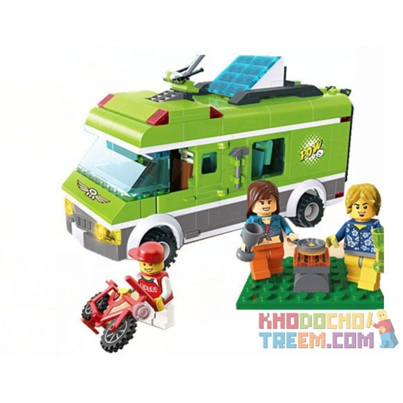 QMAN ENLIGHTEN KEEPPLEY 1120 non  PICNIC BÃI BIỂN VUI VẺ bộ đồ chơi xếp lắp ráp ghép mô hình City PLEASANT TRIP Thành Phố 380 khối