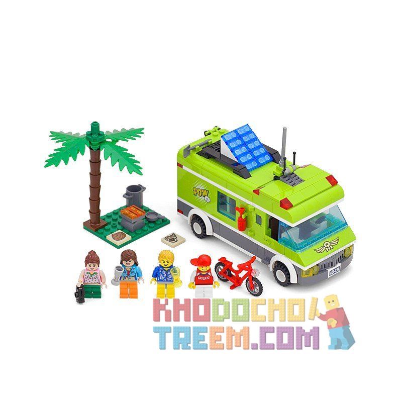 QMAN ENLIGHTEN KEEPPLEY 1120 non  PICNIC BÃI BIỂN VUI VẺ bộ đồ chơi xếp lắp ráp ghép mô hình City PLEASANT TRIP Thành Phố 380 khối