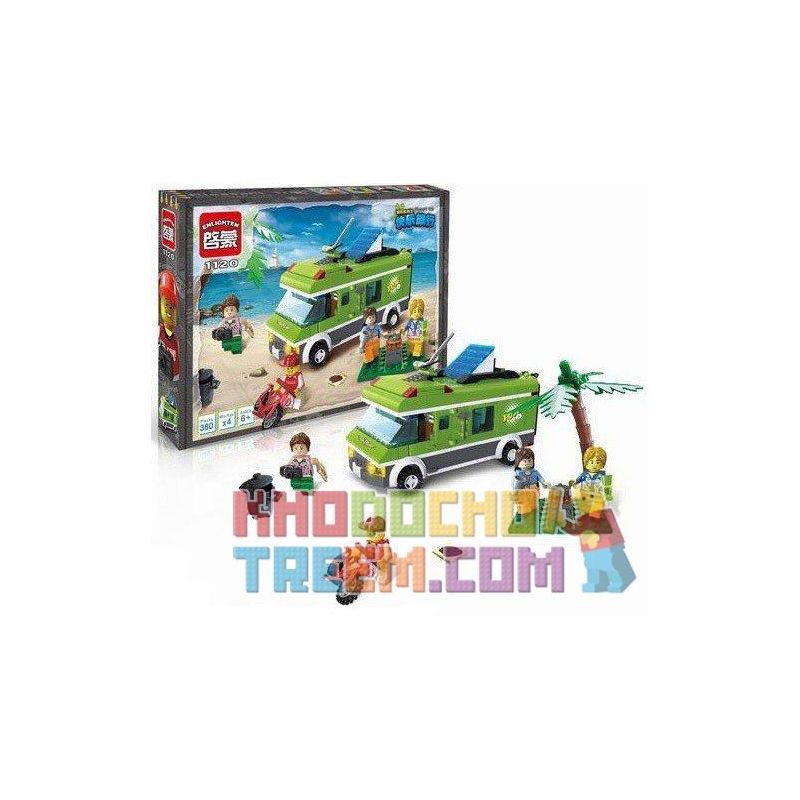 QMAN ENLIGHTEN KEEPPLEY 1120 non  PICNIC BÃI BIỂN VUI VẺ bộ đồ chơi xếp lắp ráp ghép mô hình City PLEASANT TRIP Thành Phố 380 khối