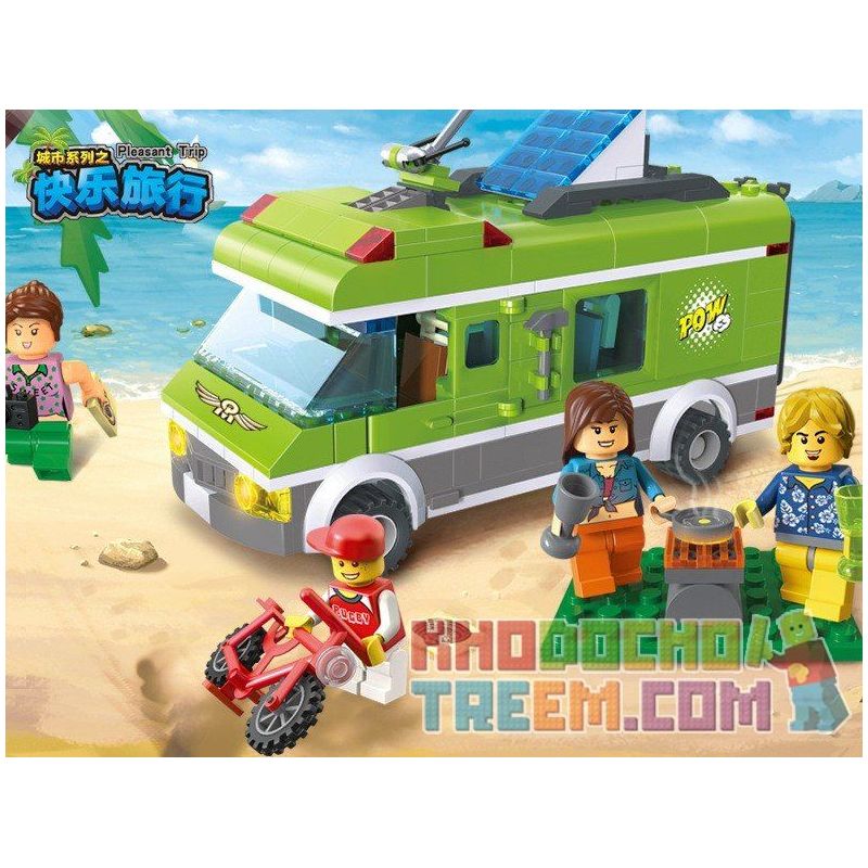 QMAN ENLIGHTEN KEEPPLEY 1120 non  PICNIC BÃI BIỂN VUI VẺ bộ đồ chơi xếp lắp ráp ghép mô hình City PLEASANT TRIP Thành Phố 380 khối