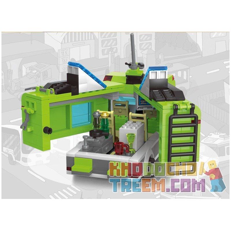 QMAN ENLIGHTEN KEEPPLEY 1120 non  PICNIC BÃI BIỂN VUI VẺ bộ đồ chơi xếp lắp ráp ghép mô hình City PLEASANT TRIP Thành Phố 380 khối