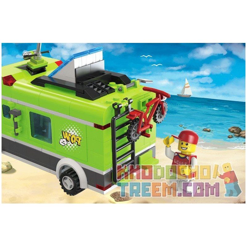 QMAN ENLIGHTEN KEEPPLEY 1120 non  PICNIC BÃI BIỂN VUI VẺ bộ đồ chơi xếp lắp ráp ghép mô hình City PLEASANT TRIP Thành Phố 380 khối