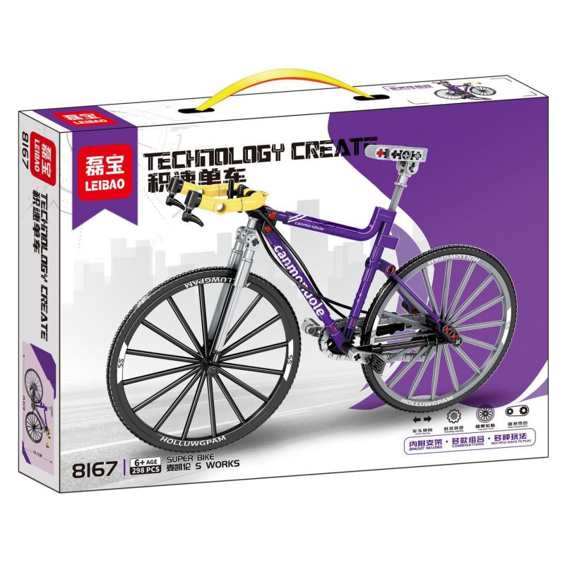 LEIBAO 8167 non  XE ĐẠP TỐC ĐỘ MCLAREN S WORKS bộ đồ chơi xếp lắp ráp ghép mô hình  S-WORKS MCLAREN Kỹ Thuật Công Nghệ Cao Mô Hình Phương Tiện 298 khối