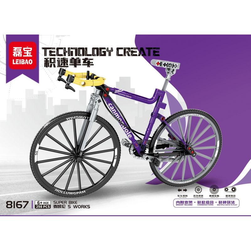 LEIBAO 8167 non  XE ĐẠP TỐC ĐỘ MCLAREN S WORKS bộ đồ chơi xếp lắp ráp ghép mô hình  S-WORKS MCLAREN Kỹ Thuật Công Nghệ Cao Mô Hình Phương Tiện 298 khối