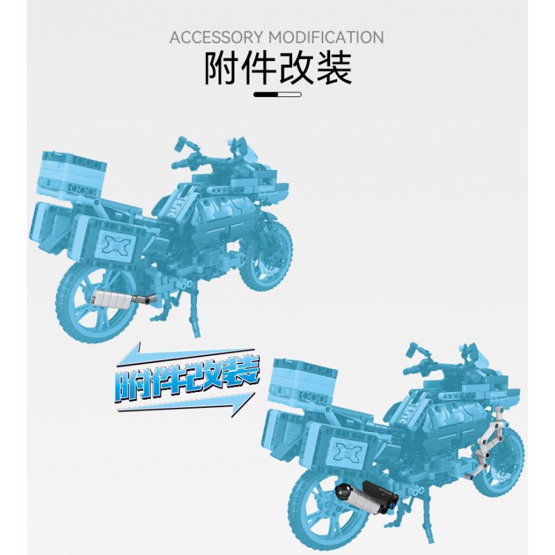 GBL KY1055 1055 non  CHIM NƯỚC XANH R1250 bộ đồ chơi xếp lắp ráp ghép mô hình  BMW R1250 Kỹ Thuật Công Nghệ Cao Mô Hình Phương Tiện 857 khối