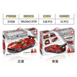 LEYI 31028 non  XE FERRARI 488 GT3 TRỞ LẠI bộ đồ chơi xếp lắp ráp ghép mô hình Racing RACING FERRARI 488 GT3 Cuộc Đua 338 khối