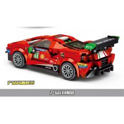LEYI 31028 non  XE FERRARI 488 GT3 TRỞ LẠI bộ đồ chơi xếp lắp ráp ghép mô hình Racing RACING FERRARI 488 GT3 Cuộc Đua 338 khối
