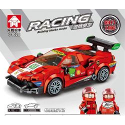 LEYI 31028 non  XE FERRARI 488 GT3 TRỞ LẠI bộ đồ chơi xếp lắp ráp ghép mô hình Racing RACING FERRARI 488 GT3 Cuộc Đua 338 khối