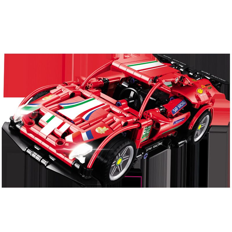 SHENZHEN RAEL ENTERTAINMENT 50032-4 non  FERRARI 488 LÙI XE bộ đồ chơi xếp lắp ráp ghép mô hình  Kỹ Thuật Công Nghệ Cao Mô Hình Phương Tiện 452 khối