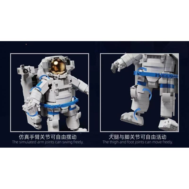 QIZHILE 90022 non  PHI HÀNH GIA bộ đồ chơi xếp lắp ráp ghép mô hình Creator Expert HARDCORE MANUFACT SPACE EXPLORING ASTRONAUT Chuyên Gia Sáng Tạo 1515 khối