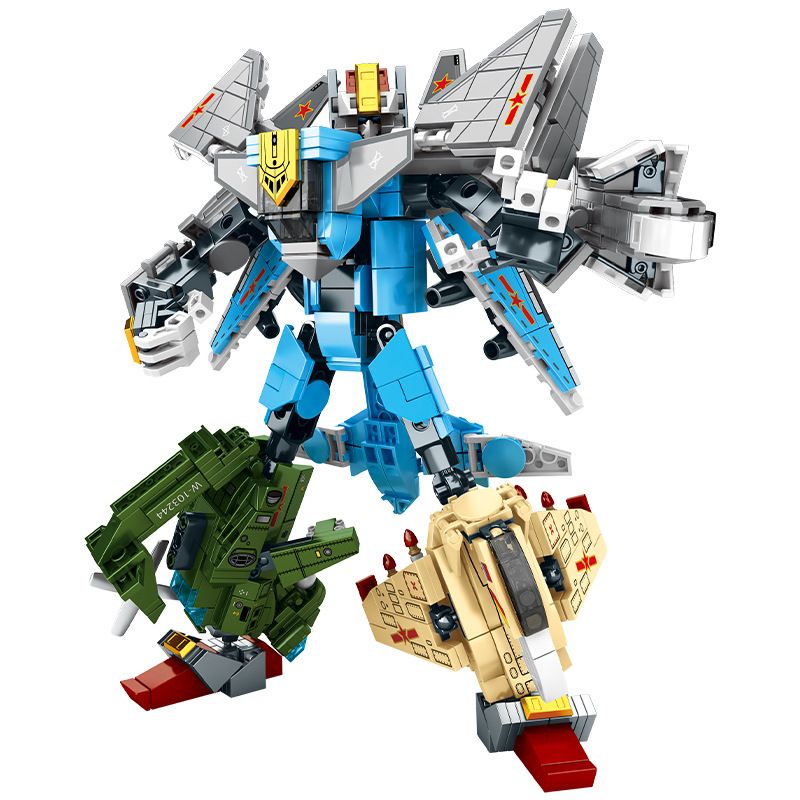 SEMBO 103241 103242 103243 103244 non Lego STEEL MECHA JIBIAN GALE MÁY BAY VẬN TẢI 4 TỔ HỢP CHIẾN ĐẤU TÀNG HÌNH TRỰC THĂNG VŨ TRANG bộ đồ chơi xếp lắp ráp ghép mô hình Transformers MECHA OF STEEL Robot Đại Chiến Người Máy Biến Hình 839 khối