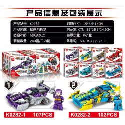 MINGDI LEIBAO K0282 0282 non  CÔNG THỨC KÉO XE THẦN TỐC 8 MẪU bộ đồ chơi xếp lắp ráp ghép mô hình Racers SPEED EQUATION Đua Tốc Độ 831 khối