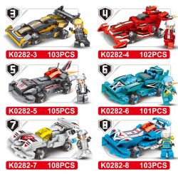 MINGDI LEIBAO K0282 0282 non  CÔNG THỨC KÉO XE THẦN TỐC 8 MẪU bộ đồ chơi xếp lắp ráp ghép mô hình Racers SPEED EQUATION Đua Tốc Độ 831 khối
