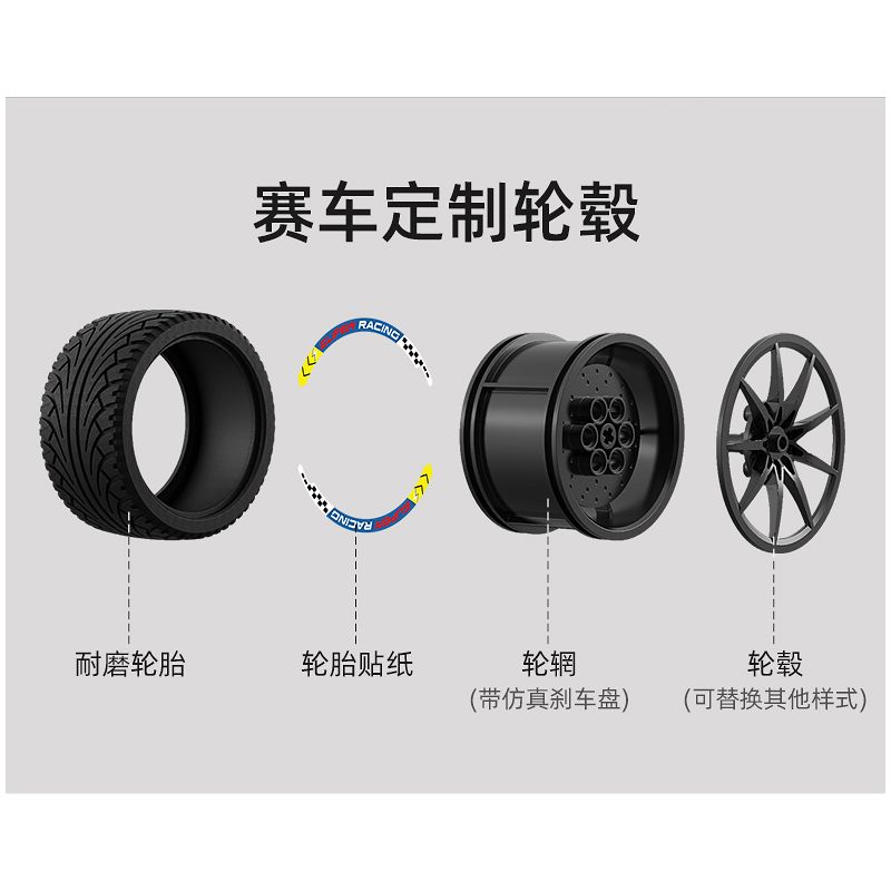 CADA DOUBLEE C64004 64004 TOP TOY TC1721 1721 non  CÔNG THỨC E 1:8 tỷ lệ 1:8 bộ đồ chơi xếp lắp ráp ghép mô hình FORMULA RACE CAR 1667 khối