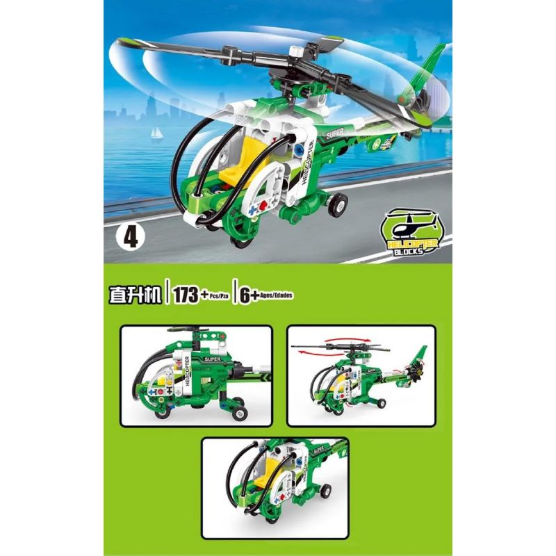 TA GAOLE T1021-4 1021-4 non  TRỰC THĂNG bộ đồ chơi xếp lắp ráp ghép mô hình  HELICOPTER Kỹ Thuật Công Nghệ Cao Mô Hình Phương Tiện 173 khối