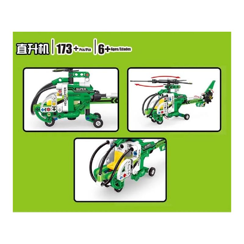 TA GAOLE T1021-4 1021-4 non  TRỰC THĂNG bộ đồ chơi xếp lắp ráp ghép mô hình  HELICOPTER Kỹ Thuật Công Nghệ Cao Mô Hình Phương Tiện 173 khối